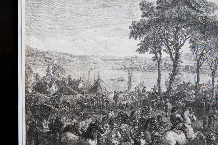 wouverman framed antique copper plate engraving